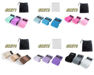 Maßgefertigtes Logo Dehnbares Yoga-Fitness-Studio-Workout Elastisches Stoff-Hüft- und Gesäß-Widerstandsband-Set für Frauen - Product Image 2