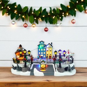 Proveedor Mayorista de Decoración Navideña de Plástico Animada <span class=keywords><strong>con</strong></span> Luces LED y Música, Pista de Patinaje, Casa, Aldea Navideña 2025 <span class=keywords><strong>con</strong></span> <span class=keywords><strong>Movimiento</strong></span> - Product Image 2
