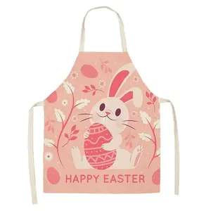 Printing Kitchen Easter Apron Unisex Chef Funny Gardening Bib Cooking Happy Easter Bunny Apron