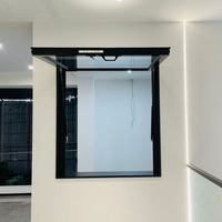 Fenêtre à vérin à gaz en aluminium, Fenêtre vitrée intérieure, Fenêtre suspendue transparente pour commerce