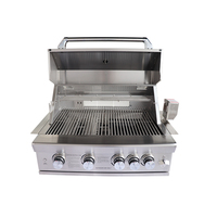 Barbecues à gaz encastrés 4 brûleurs en acier inoxydable 304 pour cuisine extérieure