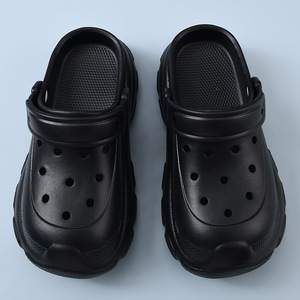 Men's Platform <b>Clogs</b> Breathable Non Slip Height Increasing Closed Toe EVA Outsole Summer Beach Slippers For Couples - Product Image 4