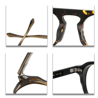 Monture de lunettes à la mode circulaire à noyau de cuivre en dentelle Lunettes optiques pour hommes en acétate pour femmes