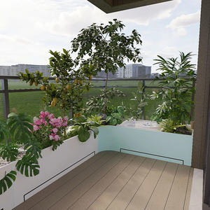 Balcón <span class=keywords><strong>Terraza</strong></span> Cajas de flores de acero inoxidable Patio Cajas de plantación en la azotea - Product Image 5