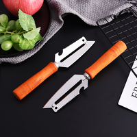 Promotionele Houten Handvat Gekarteld Fruitschiller Groenteversnipperaar Keukenmes