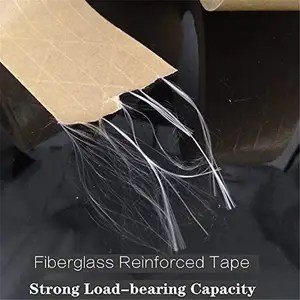 Nature Rubber Glue Strong Self Adhesive Carton Packing Brown Reinforced Kraft Paper Tape