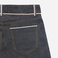 Produsen Pakaian Pria 100% Katun 14.5 Oz Selvedge Id Pocket Button Fly Raw Selvedge Denim Shorts Olive Selvedge Baggy Jort