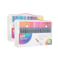 Vente chaude double pointes pinceau marqueur ensemble 60 120 couleur étanche aquarelle croquis stylos pour dessin