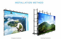 Écran d'affichage à LED de location d'intérieur, affichage numérique haute résolution, stand de salon commercial 500x500mm, cube à 90 degrés