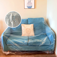 Housse de canapé universelle extensible en plastique, housse de protection pour canapé imperméable transparente et élastique pour meubles 3 places