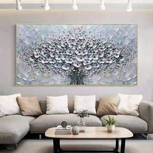 SQ flor abstracta grande pintada a mano flor pintura al óleo sobre lienzo pintura al óleo Floral texturizada moderna <span class=keywords><strong>para</strong></span> <span class=keywords><strong>sala</strong></span> <span class=keywords><strong>de</strong></span> estar - Product Image 4