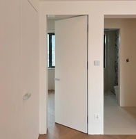 Porte intérieure en bois apprêtée en blanc sans cadre, porte intérieure cachée à charnière dissimulée Secret Push Door