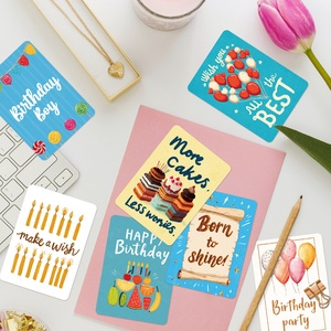 การ์ดอวยพรวันเกิดลายการ์ตูนข้ามพรมแดน 50 ใบ พร้อมข้อความอวยพรภาษาอังกฤษ พิมพ์สี มีสินค้าในสต็อก - Product Image 4
