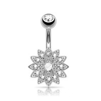 Shuangshuo Vente en gros de piercings de nombril en acier inoxydable, style simple, avec zircon, bijoux de corps