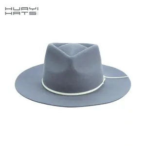 Moda Personalizado Brim100 % lã para Mulheres Plain Ribbon fedora