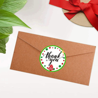 Vente flash, autocollants de Noël écologiques et durables de 5 cm, 200 pièces/rouleau, papier couché, autocollants adhésifs pour emballages cadeaux