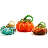 Ornement de citrouille en verre émaillé fait main pour Halloween, lumière LED, décoration artificielle Zibo à vendre