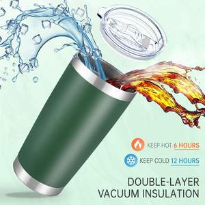 Gobelet <span class=keywords><strong>isotherme</strong></span> en acier inoxydable de 20 oz à double paroi avec revêtement en poudre, tasse de voyage pour le camping, isolation de 12 à 24 heures, portable - Product Image 5