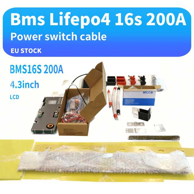 200A 16S BMS JK-PB2A16S20P V19 High Voltage Bluetooth LCD EU Stock LiFePO4 Energy Storage Management System