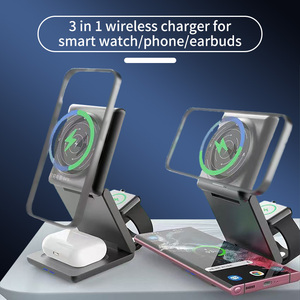 Watch Earphone <b>Wireless</b> Charging Foldable Desktop Charging Stand Fast Charging Mobile Phone 3 in 1 Anti-fire <b>Wireless</b> Charger - Product Image 3