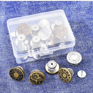 Thiết Kế Mới Tay Báo Chí Di Chuyển Đầu Không Có May 17Mm Kim Loại Nút Kẽm Hợp Kim Denim Jeans Nút - Product Image 5