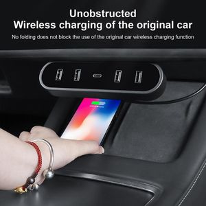 Glovebox พอร์ตฮับ USB สำหรับ Tesla รุ่น3ตัวแยก2020 2024ตัวเสียบ5พอร์ตตัวแยก USB สำหรับเกมนำร่องร่วม - Product Image 4