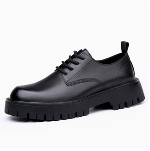 <b>Men</b> Round Toe Oxfords Lace Up Leather Dress <b>Shoes</b> Chunky Sole PU Lining EVA Midsole Rubber Outsole All Seasons Office Casual - Product Image 4