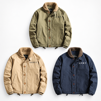 Blouson Bomber Décontracté pour Homme 100% Coton Rembourré, Doublure Polaire Épaisse, Fermeture Éclair, Coupe-Vent, Écologique, Veste de Travail