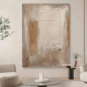 Modern Wabi Sabi Rustic Textured Wall Art Unframed Beige <strong>Neutral</strong> Abstract Canvas <strong>Print</strong> for Minimalist Interior Design - Product Image 4