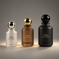 Botol Parfum Kosong Mewah 100ml Botol Parfum Kaca Buram OEM 30ml Botol Parfum Kaca Silinder Bulat 50ml Botol Parfum Kaca Tutup Kayu