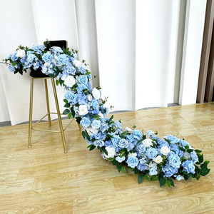 Arche murale de mariage nordique durable en fleurs synthétiques, rangée de fleurs décoratives simulées pour boutique, fleurs au sol pour la décoration. - Product Image 5