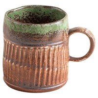 Mug à café en céramique rétro à rayures verticales de couleur unie, grande capacité pour café/thé/lait