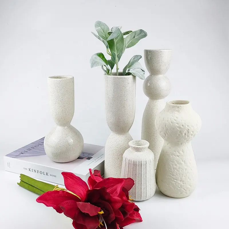 Großhandel Blumentopf Sand Matt Nordic Porzellan Keramik Vase Tisch Steinzeug Vasen für Home Hotel Hochzeits dekoration