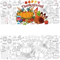 Nappe géante en papier 76x183cm à thème Thanksgiving pour coloriage DIY, jetable, vente en gros