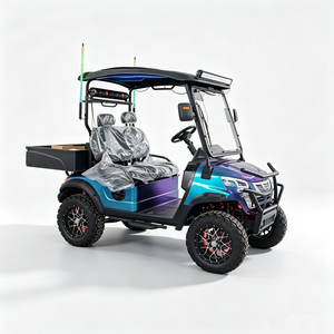 Carrito de Golf Eléctrico de Dos Plazas con Caja de Carga Trasera y Degradado Arcoíris - Product Image 1