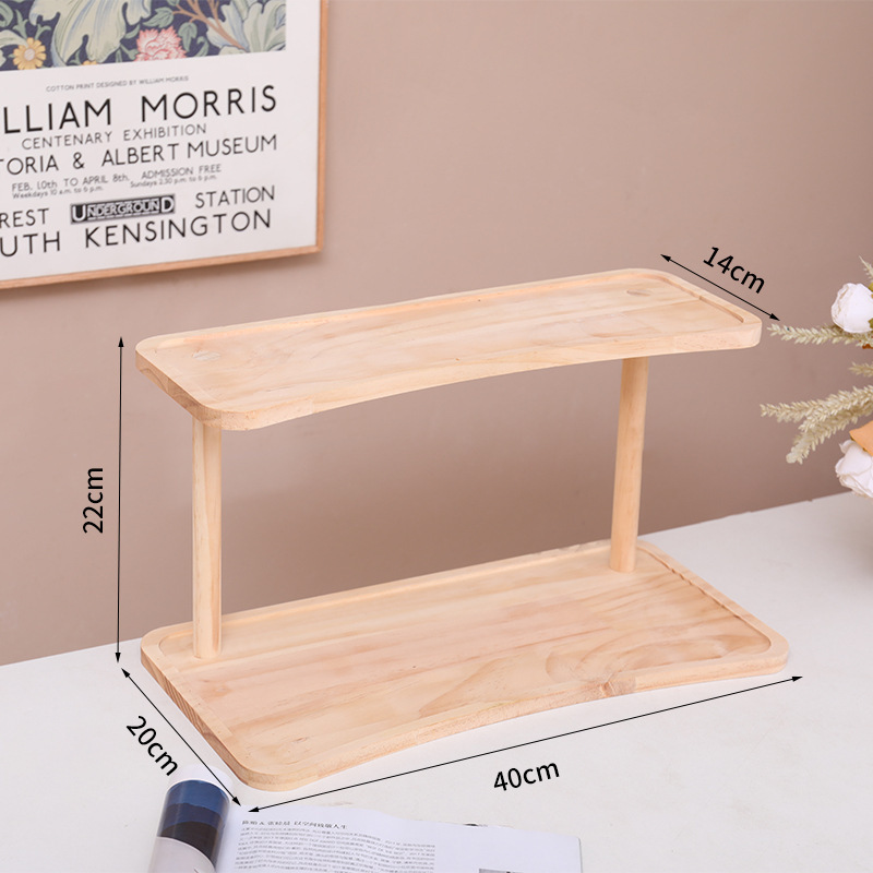 Two-tier, 40cm storage rack [Natural wood color]