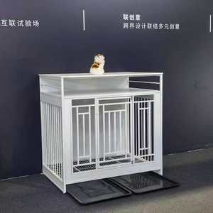 Modern indoor pet dog cage with <b>storage</b> drawers, extra sturdy dog kennel with <b>storage</b> compartments. - Product Image 1
