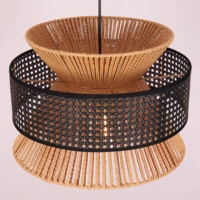Asie du sud-est Style chanvre corde salle à manger suspension lampe décor intérieur Restaurant naturel Simple suspendus lumières E27