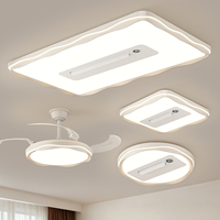 Lampu Kipas Langit-langit Tanpa Bilah LED Modern Besi Akrilik Remote Control Dapat Diredupkan Rumah Kamar Tidur Ruang Tamu Aula Hotel Restoran Flush
