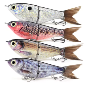 Leurre de pêche coulissant de 12 cm, sculpté en S, corps texturé, queue en fibre réaliste et colorée, couleur personnalisée - Product Image 1