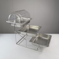 Étagère à Aliments à Trois Niveaux, Support de Présentation en Acier Inoxydable de Haute Qualité, Diviseur pour Buffet d'Hôtel, Présentoir à Desserts et Gâteaux