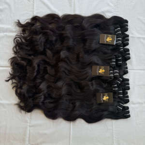 ผมอินเดียแบบไม่ผ่านกระบวนการผลิตพร้อมเชือกผูกผมแบบ HD  แบบ Body Wave ผมมนุษย์แท้แบบ Raw Mink  แบบผมหยิกจากวัดอินเดีย - Product Image 1