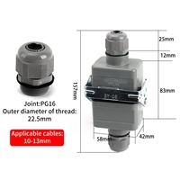 Conector de Aviación Industrial Rectangular Multipin BYLJQ de Alta Resistencia 16A para Alimentación IP65 500V para Sistemas de Transporte de Paquetes