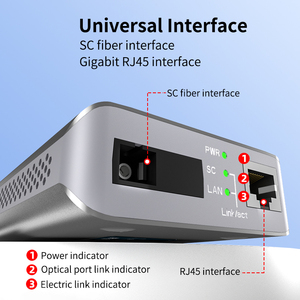 Convertidor de medios de fibra óptica de alta calidad Gigabit Modo único Duplex Fuente de alimentación externa RJ45 3KM-120KM Transceptor óptico - Product Image 5