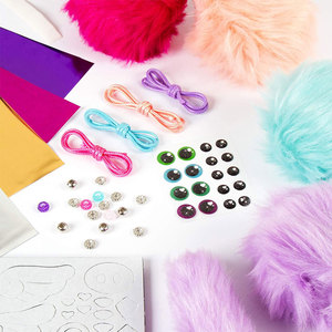 Kit de Arte de Monstruos Adorables con Pompones, Colgante Kawaii de Peluche, Material Plástico, Set de Herramientas Creativas para Manualidades para Niños - Product Image 4