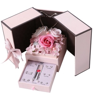 A-1206 Double Door <strong>Valentine</strong> Day Gift <strong>Box</strong> with Preserved Rose Flower Jewelry <strong>Box</strong> Rose Flower Decorated for Sale - Product Image 1