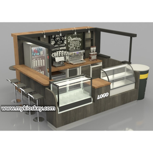Diseño de Kiosco de Café de Madera de Alta Gama, Kiosco de Comida Rápida con Barra de Café en Tienda Minorista para la Venta - Product Image 1