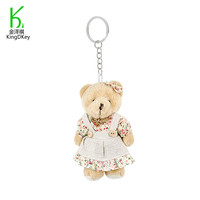 Porte-clés en tissu Floral, 30 pièces, 1 paire, 11cm, Teddy Bear, lapin, lapin, poupée, pendentif ours, Couple, peluche, porte-clés, amoureux, cadeau pour amis