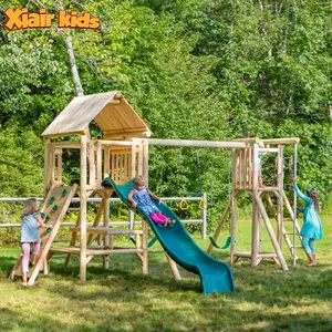 Xiair Montessori Vorschule Kindergarten Abenteuers piel platz Custom Make Kids Outdoor Slide Park Großer Holz spielplatz