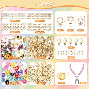 Kit de 286 Piezas para Hacer Joyería DIY de Aleación Esmaltada, Abalorios Coloridos, Colgantes de Letras, Accesorios para Hacer Llaveros con Herramientas - Product Image 2